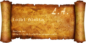 Loibl Aletta névjegykártya